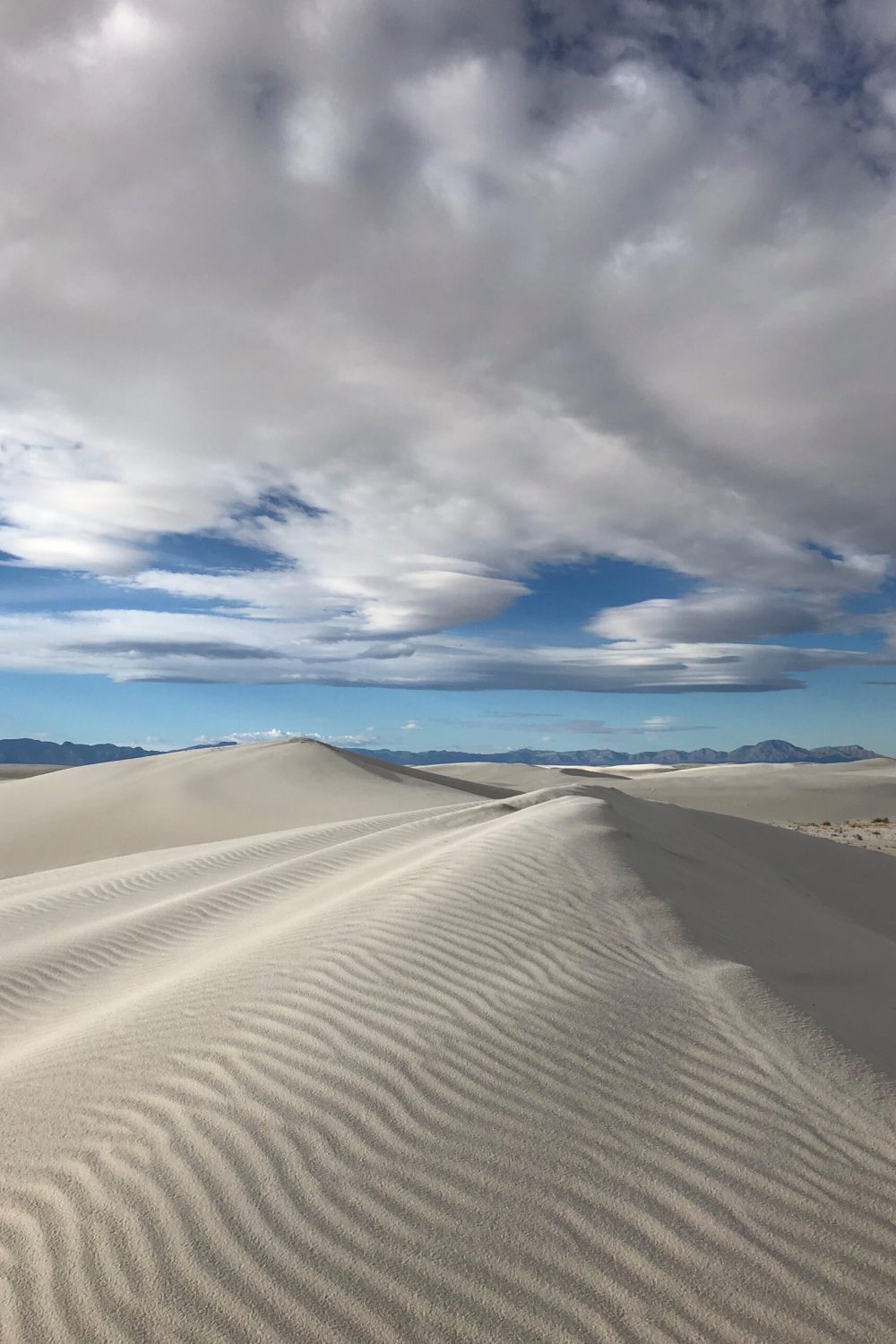 A beautiful view of the wind-swept sand dunes in the desert in New Mexico - perfect for background